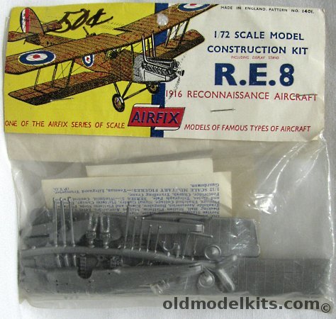 Airfix 1/72 RE-8  Reconnaissance Aircraft 1916 - T2 Bagged, 1401 plastic model kit